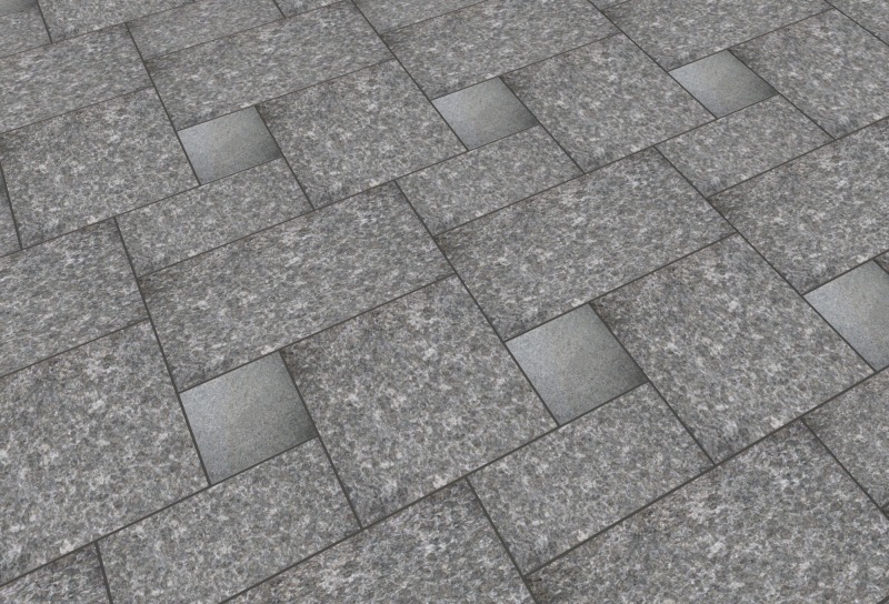 Terrassenplatten aus Naturstein in rauher geflammter Oberfläche zu